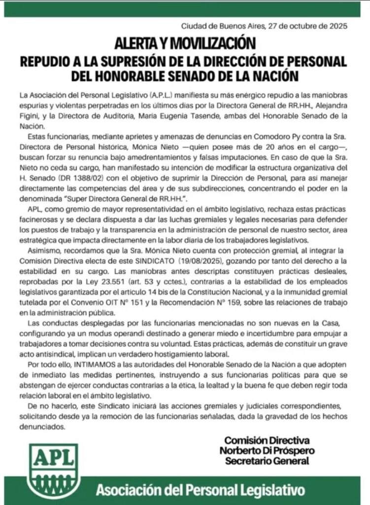Senado: tras el bizarro comic que la mostraba como "caza ñoquis", finalmente Villarruel reestructuró la Dirección de Personal