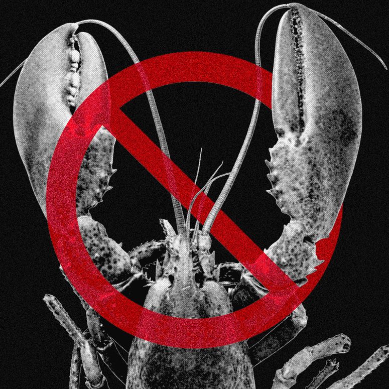 Una langosta tachada.