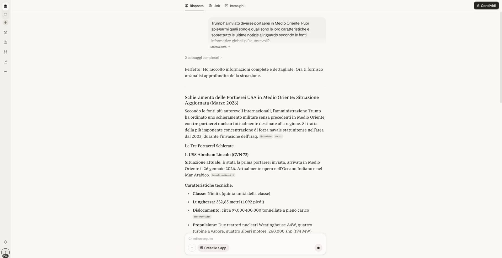 Una consulta de Perplexity.