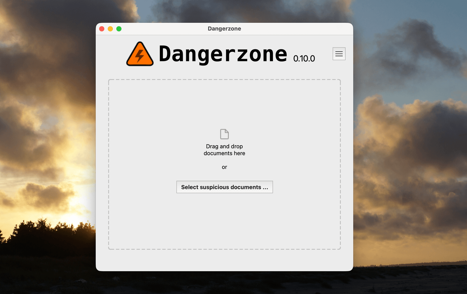 Captura de pantalla de Dangerzone.