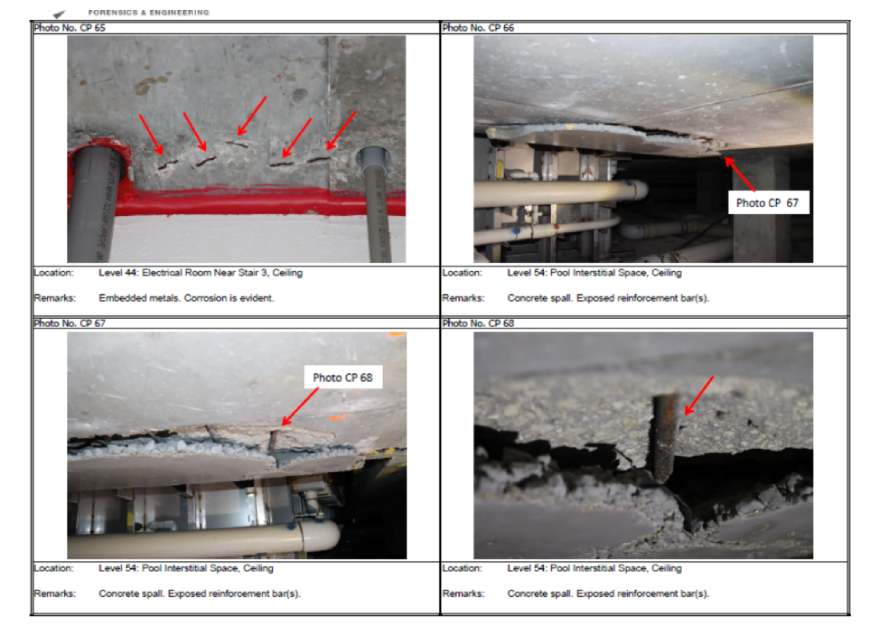 Las imágenes que los residentes incluyeron en la denuncia