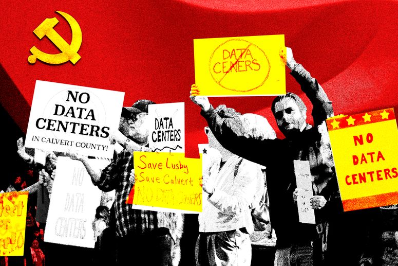 Personas protestan contra centros de datos