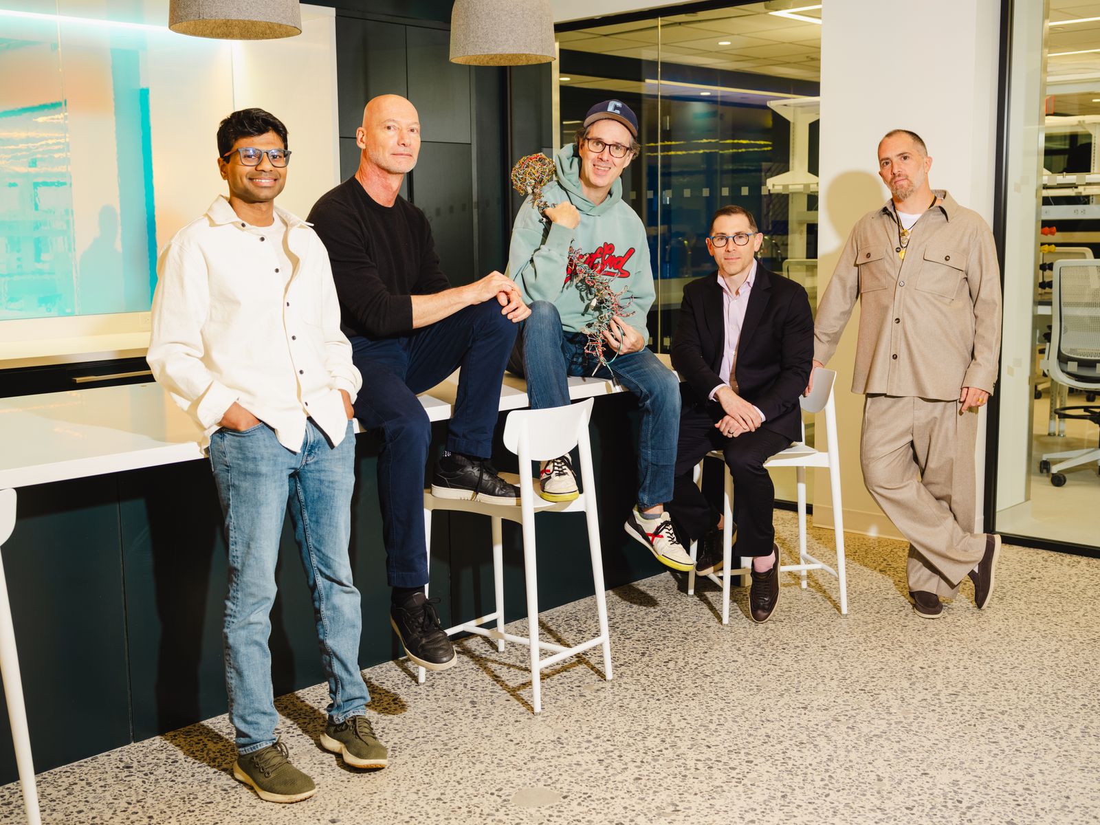 Vish Sivakumar Rob Williams Thomas Reardon el inversionista y asesor Jacob Vogelstein y Joshua T. Vogelstein en la...